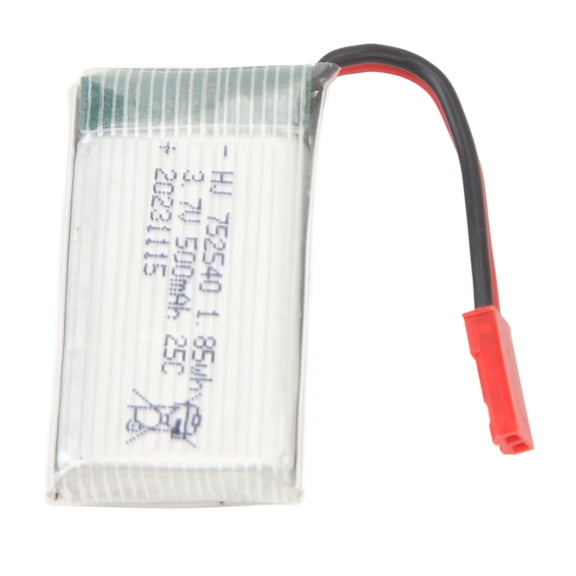 BIMZUC 3.7V 500mAh RC Drone Battery With JST Red Plug 752540 25C High Rate Helicopter Lithium Replacement For X5C