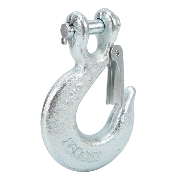 BIMZUC 3/8in Winch Trailer Clevis Hooks 1in Wide Gap Opening 18000lbs Load with Safety Latch (3/8 inches / 0.95 cm)[cite: 1]