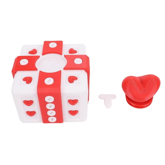 BIMZUC 3.94‑in 3D‑Printed Annoying Gift Box with Screws – Red & White Prank Box for Xmas, Birthday, Office & Desktop Décor