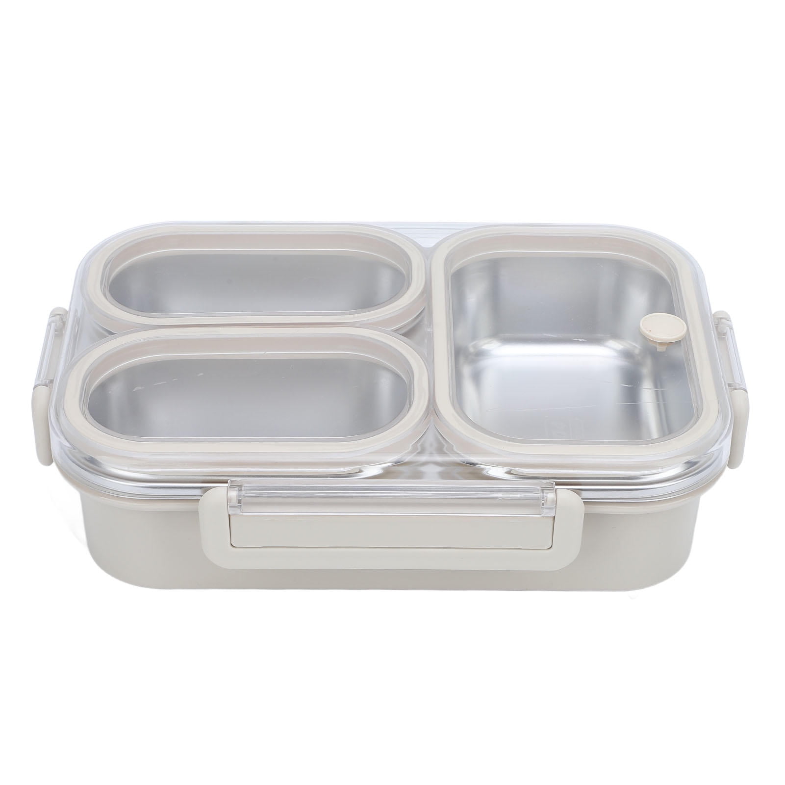 BIMZUC 3‑Compartment 304 Stainless Steel Lunch Box – Leakproof, Heat‑Resistant, Dishwasher Safe, 1.2L Grey Food Container