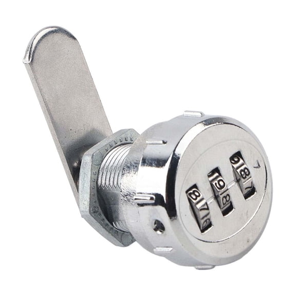 BIMZUC 3 Digit Combination Cam Lock Security Password Coded Lock for 0.5-12mm Iron Sheet Cabinet Mailbox Drawer Silver Zinc Alloy Hardware (0.47 inches / 12mm)