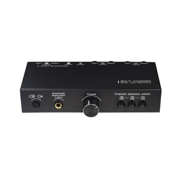 BIMZUC 3 In 3 Out Sound Signal Switcher Balanced Line Selector Passive Preamp Volume Controller for Active Speakers