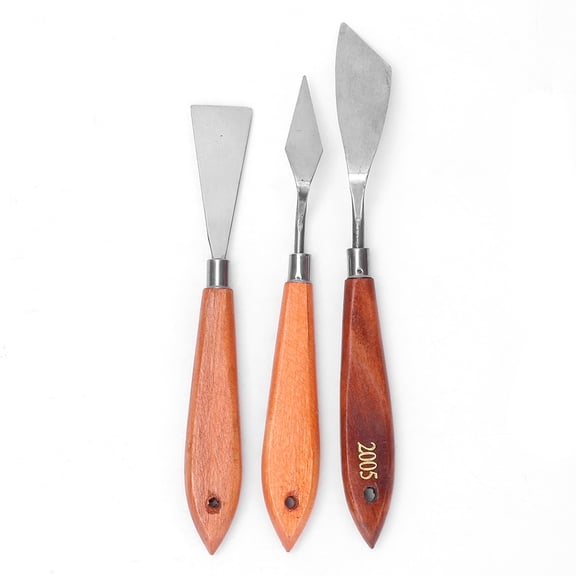 BIMZUC 3-Piece Professional Stainless Steel Art Palette Knife Set for Oil and Acrylic Painting, Flexible Paint Mixing Scraper Spatula Tools (11.42 inches / 29 cm Length)