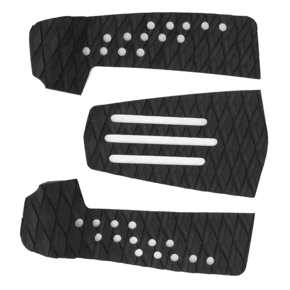 BIMZUC 3 Pieces Surfboard Traction Pad High-Grip EVA Deck Mat with Rhombus Pattern for Skimboard Fishboard Longboard Accessories Ultimate Control Black