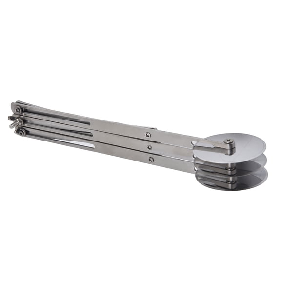 BIMZUC 3-Wheel Stainless Steel Expandable Pastry Cutter, Adjustable Dough Divider and Pizza Slicer Tool for Kitchen Baking, Multipurpose Roller Cutter with Easy Grip, 9.6 in / 24.5 cm