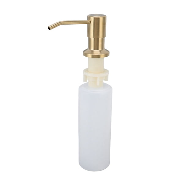 BIMZUC 300ml Kitchen Sink Soap Dispenser, 304 Stainless Steel Gold Pump with 360 Degree Rotation, Multifunctional Manual Dispenser for Kitchen & Bath (10.1 oz / 300 ml)