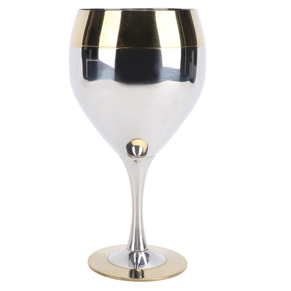BIMZUC 304 Stainless Steel 350ml GoldRim Wine Glass Unbreakable, ShatterProof, Dishwasher Safe, Ideal for Outdoor Events, Weddings & Picnics