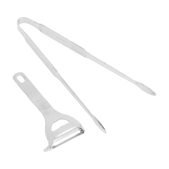 BIMZUC 304 Stainless Steel Cooking Tweezers Tongs Corn Stripper Peeler Planer Set Kitchen Supplies (9.45 inches / 24 cm)[cite: 1]