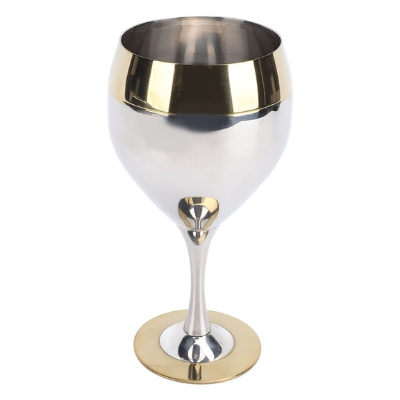 BIMZUC 304 Stainless Steel Wine Glass 11.83 oz / 350ml Unbreakable Gold Rimmed Goblet for Travel Camping Pool Outdoor Events Weddings Picnics Essential Barware Drinkware
