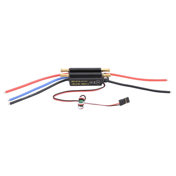BIMZUC 30A Waterproof Brushless ESC Electric Speed Controller for RC Boat 2-4S Lipo 5V/3A BEC 40A Burst Support Motor Upgrades Parts Component System Replacement Accessory Repair Hardware