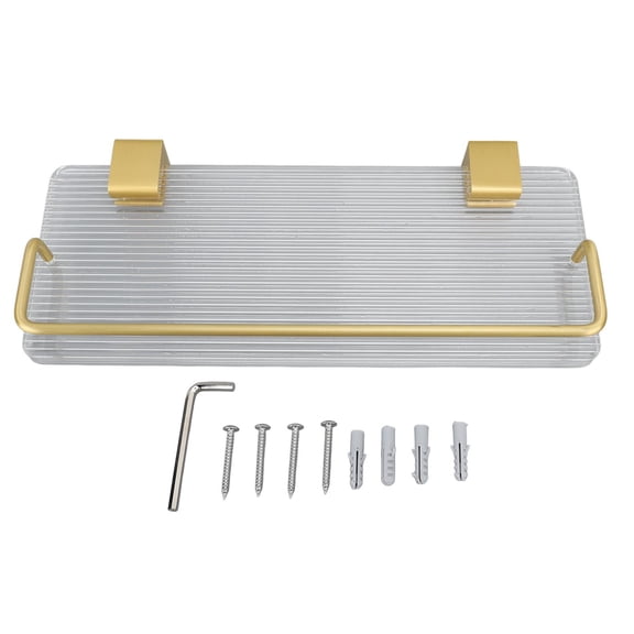 BIMZUC 30cm Bathroom Wall Rack – Rust‑Proof Acrylic Floating Shelf for Towels & Toiletries, Modern Waterproof Design