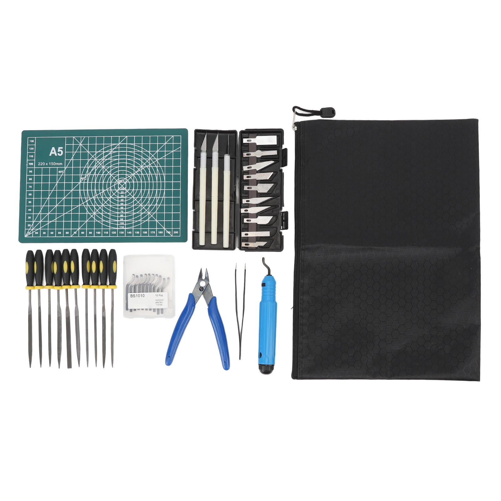 BIMZUC 3D Print Tool Kit – Deburring, Pliers, Tweezers, Cutting Board & Storage Bag (38 Pieces)