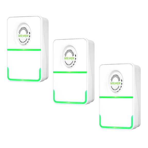 BIMZUC 3PCS Energy Saving Device Electricity Box Voltage Stabilizer Surge Protector Smart Power Saver for Household EU Plug, White (10 inches / 25.4 cm)