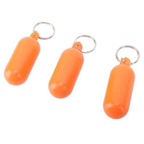 BIMZUC 3PCS Orange Floating Keychain Stainless Steel & ABS Waterproof Boat Key Holder, Durable Marine Boating Key Chain for Fishing, Surfing, Sailing & Outdoor Water Sports (4.72 inches / 12 cm)