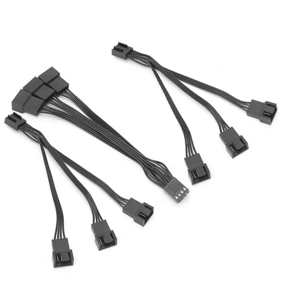 BIMZUC 3Pcs Fan Extension Cable Wire 1 to 3 4-Pin Connector Splitter Adapter Power Converter for Desktop Computer PC Cooling System (5.5 inches / 14 cm)