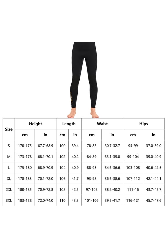 3mm (0.12 inches) Neoprene Wetsuit Pants Men Surfing Keep Warm Diving Swimming Size S Gray