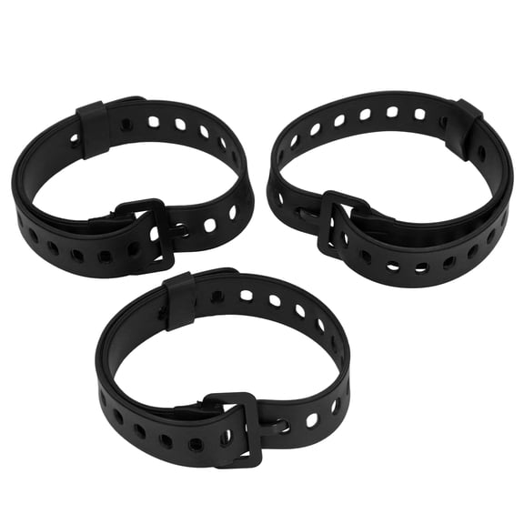 BIMZUC 3pcs Utility Straps with Buckle - 21-inch Heavy-Duty Multi-Purpose Cinch Straps for Camping and Packing - Black