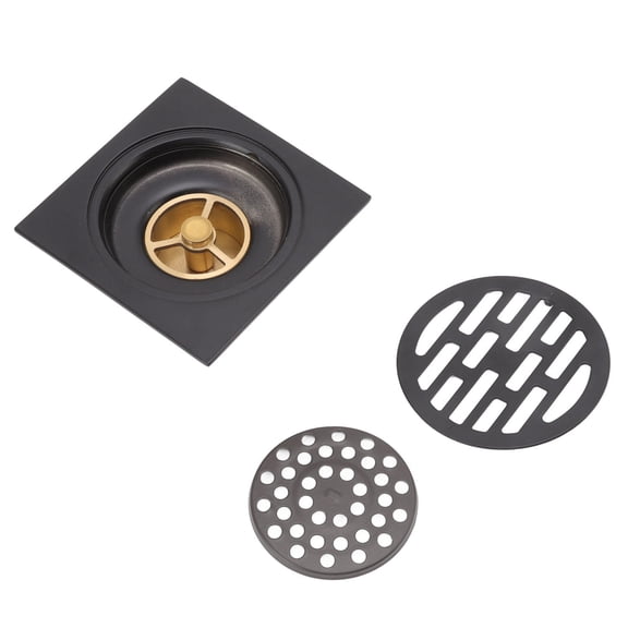 BIMZUC 4.33"4.33" Antique Stainless Steel & Copper Floor Drain Grate Easy Drain, AntiOdor, AntiMice, Ideal for Kitchen, Bathroom, Balcony