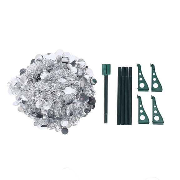 BIMZUC 4.9ft PET Pop‑Up Silver Christmas Tree – Foldable, Fade‑Resistant, Easy Assembly, 1.5m Height, Ideal for Home & Office Holiday Decor