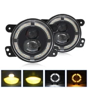 BIMZUC 4 Inch 200W LED Fog Lights 20000LM Driving Bumper Waterproof Replacement for Jeep Wrangler Off Road Vehicles Dual Lens