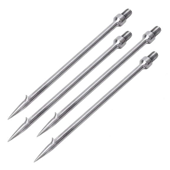 BIMZUC 4 Pcs Stainless Steel Single Prong Harpoon Gig Gaff Hook Barb Fish Spear for Outdoor Fishing Tackle (6.5 inches / 16.5 cm)