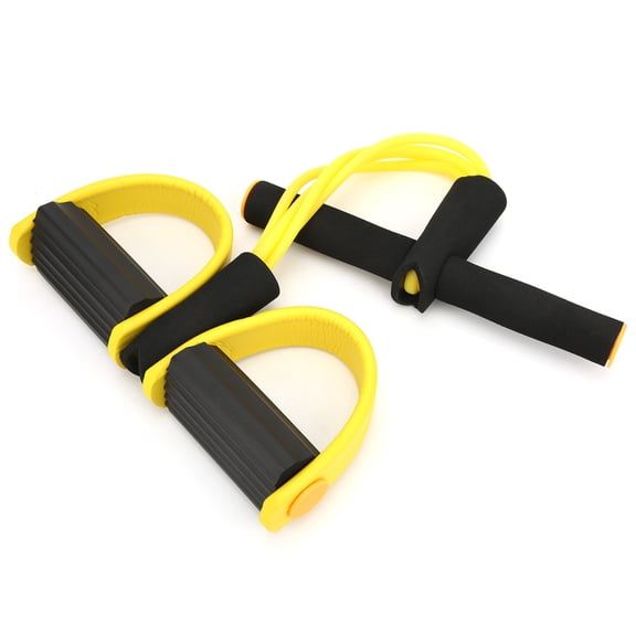 BIMZUC 4 Tubes Sit-up Resistance Band with Foot Pedal Multifunction Elastic Pull Rope for Fitness Yoga and Training Core Strength Weight Loss Exercise Equipment (9.45 inches / 24 cm)