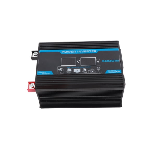 BIMZUC 4000W Intelligent Digital Car Inverter 2 USB Output Ports Modified Sinewave Converter with LED Display Black 12V to 220V[cite: 1]