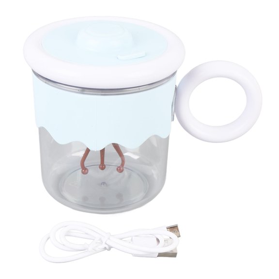 BIMZUC 400ml Electric Stirring Coffee Mug – One‑Click Automatic Mixing Cup, Portable Plastic, Blue, 2‑Second Start, Multi‑Use for Milk, Protein, Milkshake
