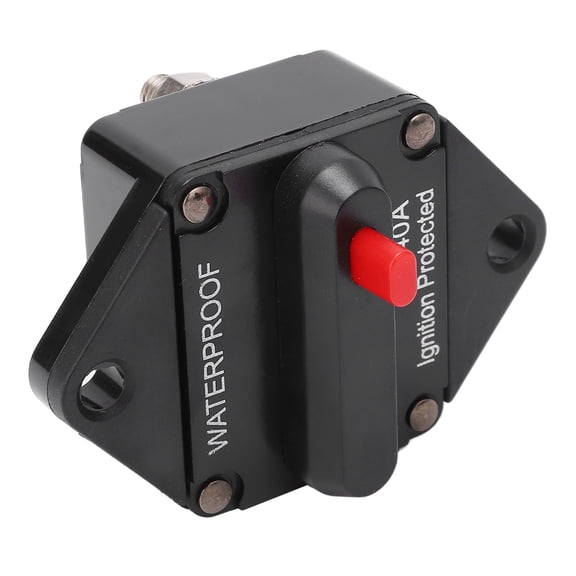 BIMZUC 40A DC 32V Circuit Breaker with Manual Reset Switch, Waterproof Audio Inline Fuse Block Overload Protector for Car Marine Boat Truck RV ATV, Size: 3.54 inches / 9 cm