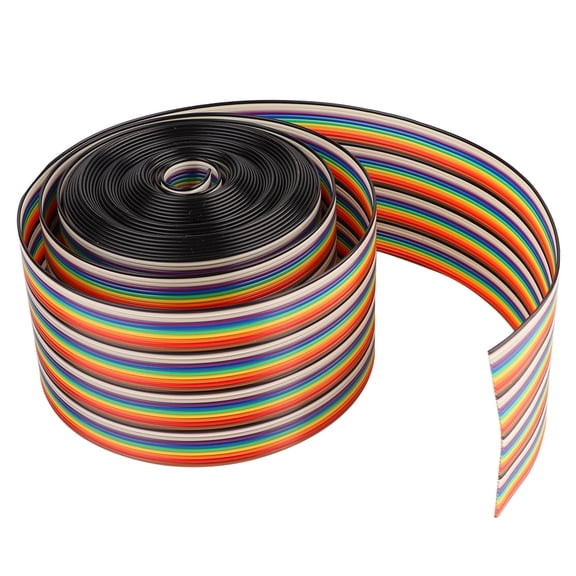 BIMZUC 40P Flat Rainbow Ribbon Cable 1.27mm Pitch Spacing 5.08cm / 2 inches Width Jumper Wire, 1 Meter / 39.37 inches