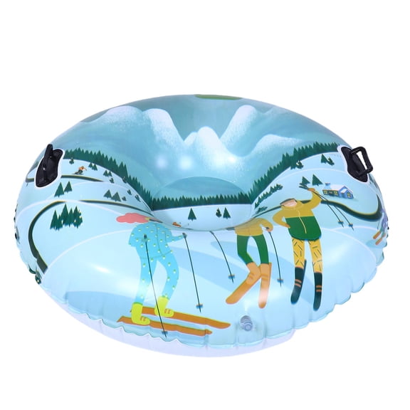 BIMZUC 41.3 Inches / 105 cm Inflatable Winter Sled Thickened Heavy Duty PVC Cold Proof Ski Ring Outdoor Toy with Handles for Kids and Adults