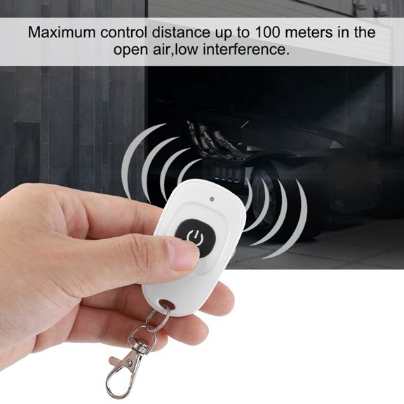 BIMZUC 433MHz 1 Channel RF Relay Smart Learning Wireless Remote Control Transmitter 1 Button For Garage Doors And Other Equipments, Black Color, EV1527 Code, Compact 2.3 Inches / 5.9 cm Design