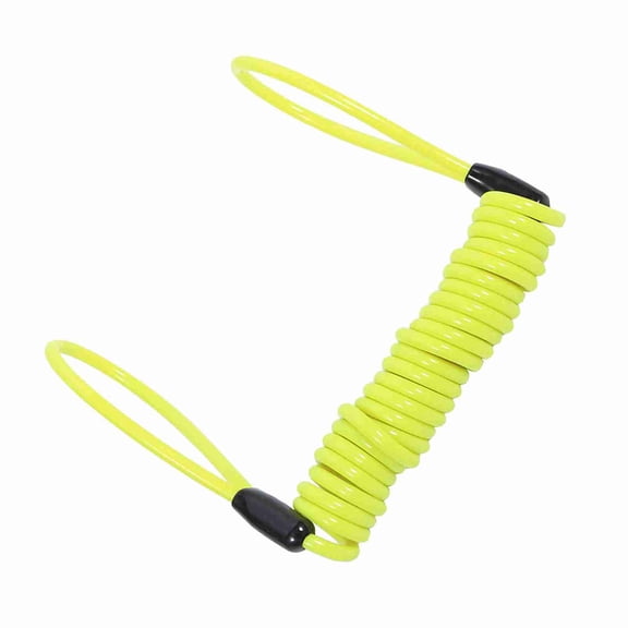 BIMZUC 49.2 inches / 1.25m Motorcycle Bike Alarm Disc Lock Antitheft Security Spring Reminder Coil Cable, Yellow
