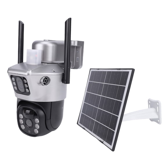 BIMZUC 4G LTE Cellular Security Camera Outdoor Wireless Solar Powered 2 Lens PTZ 2K 355 Degree Rotatable with PIR Motion Detection Auto Tracking 2 Way Audio
