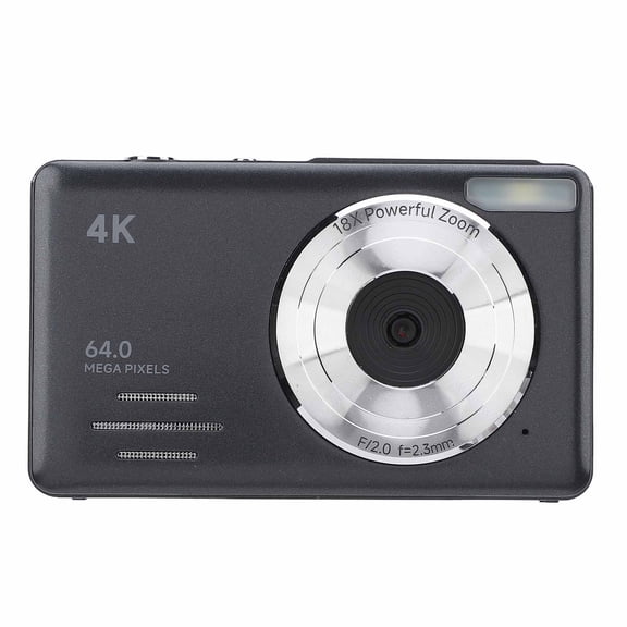 BIMZUC 4K 64MP Digital Camera with 18X Zoom, Compact Vlogging Point and Shoot Video Camera for Photography, 2.88 Inch Screen, Auto Focus, Portable, Black