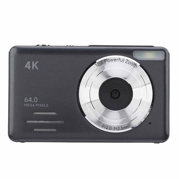 BIMZUC 4K 64MP Digital Camera with 18X Zoom, Compact Vlogging Point and Shoot Video Camera for Photography, 2.88 Inch Screen, Auto Focus, Portable, Black