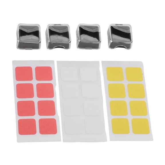 BIMZUC 4PCS Double Layer Transparent Cover DIY Keycaps Black ABS Mechanical Keyboard Replacement (4.33 in / 11 cm)