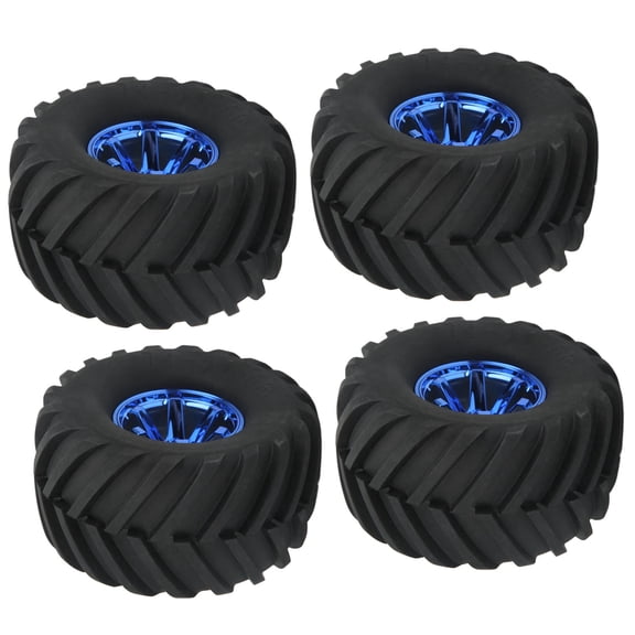 BIMZUC 4Pcs 1/10 Scale Monster Truck Tires RC Car Tire and Wheels for Remote Control Car Black