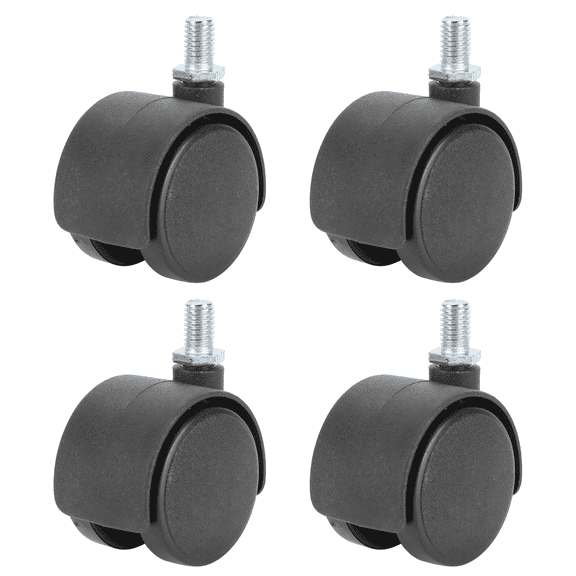 BIMZUC 4Pcs 1.5-Inch / 38.1 mm Swivel Casters 360 Degree Rotatable Universal Plastic Replacement Wheels for Cabinets Bookshelves Cribs Chairs