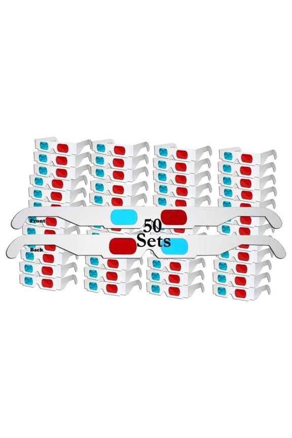 4Pcs 3D Cardboard Glasses Red & Cyan Anaglyph Glasses for 3D Viewing on TV & Movies (4 Pack)