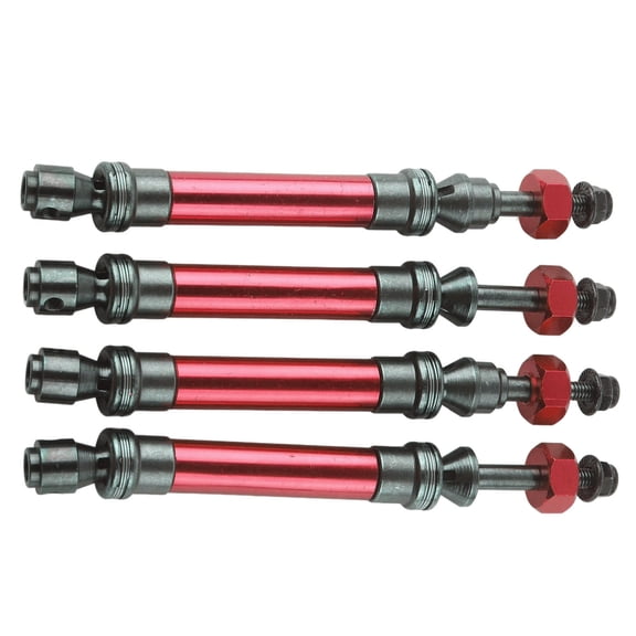 BIMZUC 4Pcs CVD Front Rear Drive Shaft Metal Transmission Axle for Traxxas Slash 4X4 1/10 RC Car Red