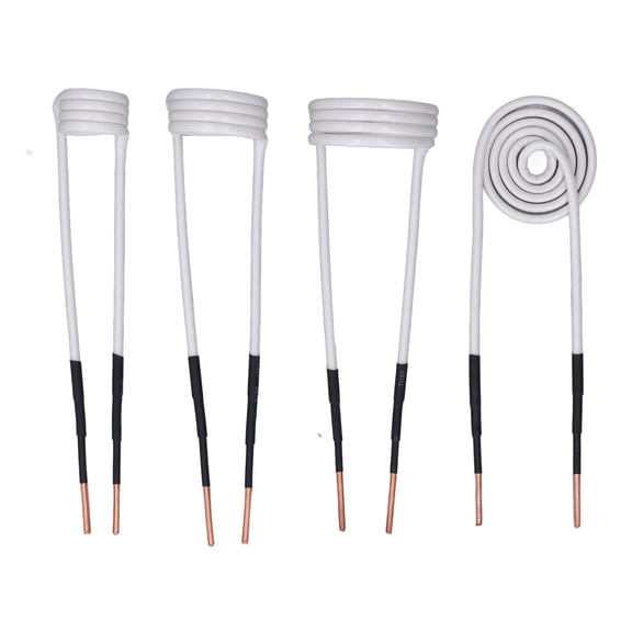 BIMZUC 4Pcs Induction Heater Coil Kit High Frequency HVAC Heater Accessories 2.5mm Brass Core 20mm 30mm 40mm Flat Round Cake Shape Automotive Specialty Tool for Rusty Bolts and Nuts Removal