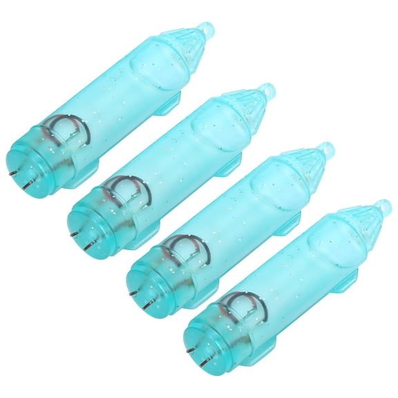 BIMZUC 4Pcs LED Fishing Lure Light, Underwater Waterproof Bait Lamp, Blue Deep Drop Indicator with Box (4.33 inches / 11 cm)