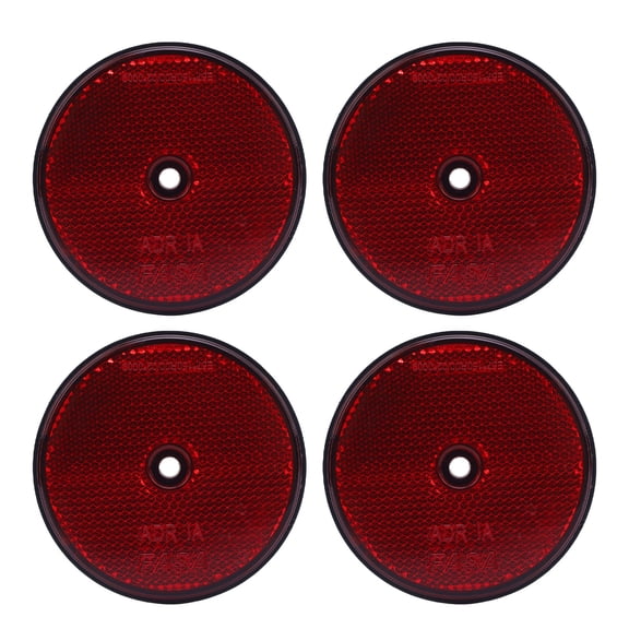 BIMZUC 4Pcs Safety Reflectors Round 72mm Dia 2.83 Inches with Screws for Mailboxes Driveway Tunnels Post Cars Trailers Universal Fitment Pack of 12 Pieces Red