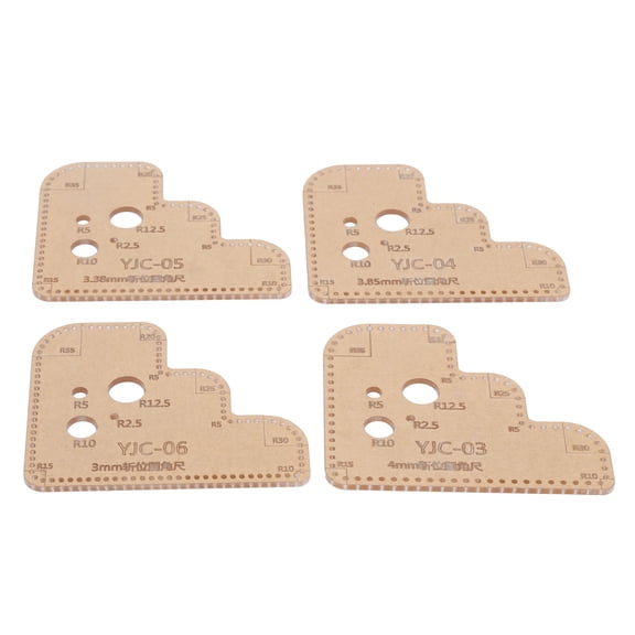 BIMZUC 4pcs Acrylic Templates DIY Transparent Round Ruler Stencil Cutting Tools for Leathercraft (4.72 inches / 12 cm)