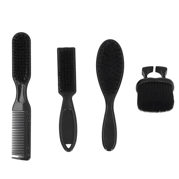 BIMZUC 4pcs Men Beard Brush Set Nylon Hair Duster Brush Beard Styling Comb for Barber Shop Professional Grooming Kit (6.3 inches / 16 cm)