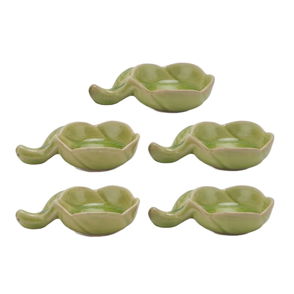 BIMZUC 5 Pcs Ceramic Tealight Candle Holder Bowl Cracked Ice Pattern Multi Purpose Essential Oil Dish Incense Holder 5.5 inches / 14 cm