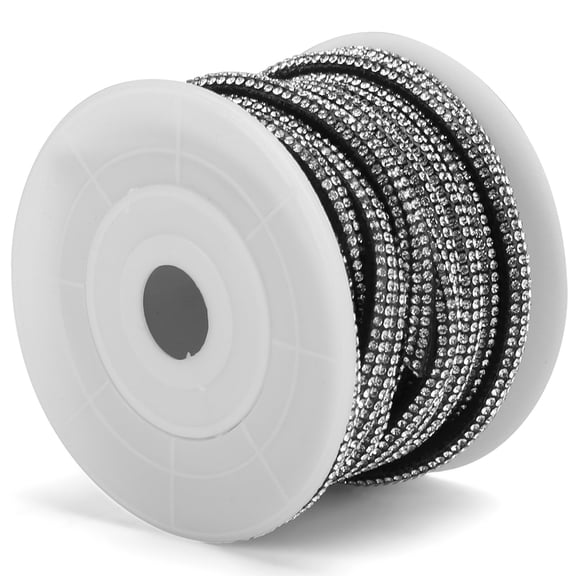 BIMZUC 5 Yards Crystal Rhinestones Chain Black Ribbon DIY Clothing Decoration Accessories For Sewing Trim Embellishments Crafts And Luggage 100% Brand New[cite: 1]