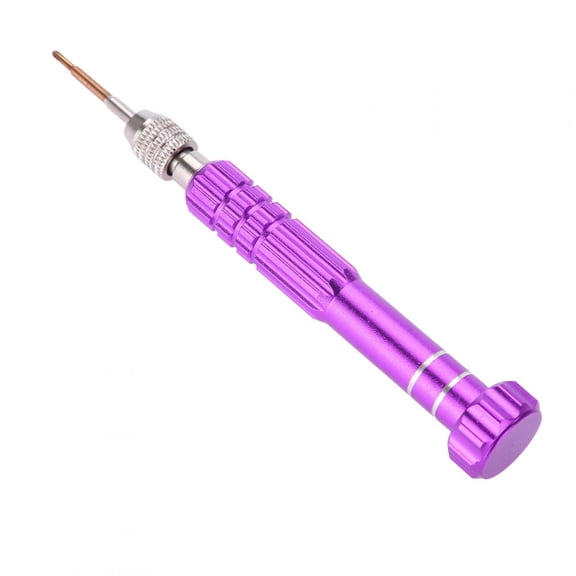 BIMZUC 5-in-1 Precision Screwdriver Set, Watch Glasses Phone Repair Tool Kit with 5 Bits, T5 T6 Cross Slotted Pentacle, Portable Hand Tool, 5.5 inches / 14 cm, Purple Color, Ideal for Maintenance