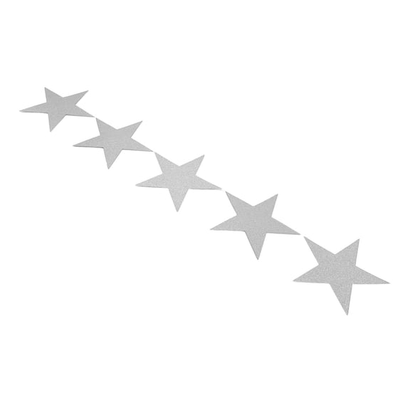 BIMZUC 50 Pack Glitter Star Paper Cutouts, Double Sided Wall Decor, 5.98 Inches / 15.2 cm, Silver